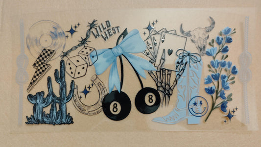 Western Theme 16oz Glass Can Tumbler