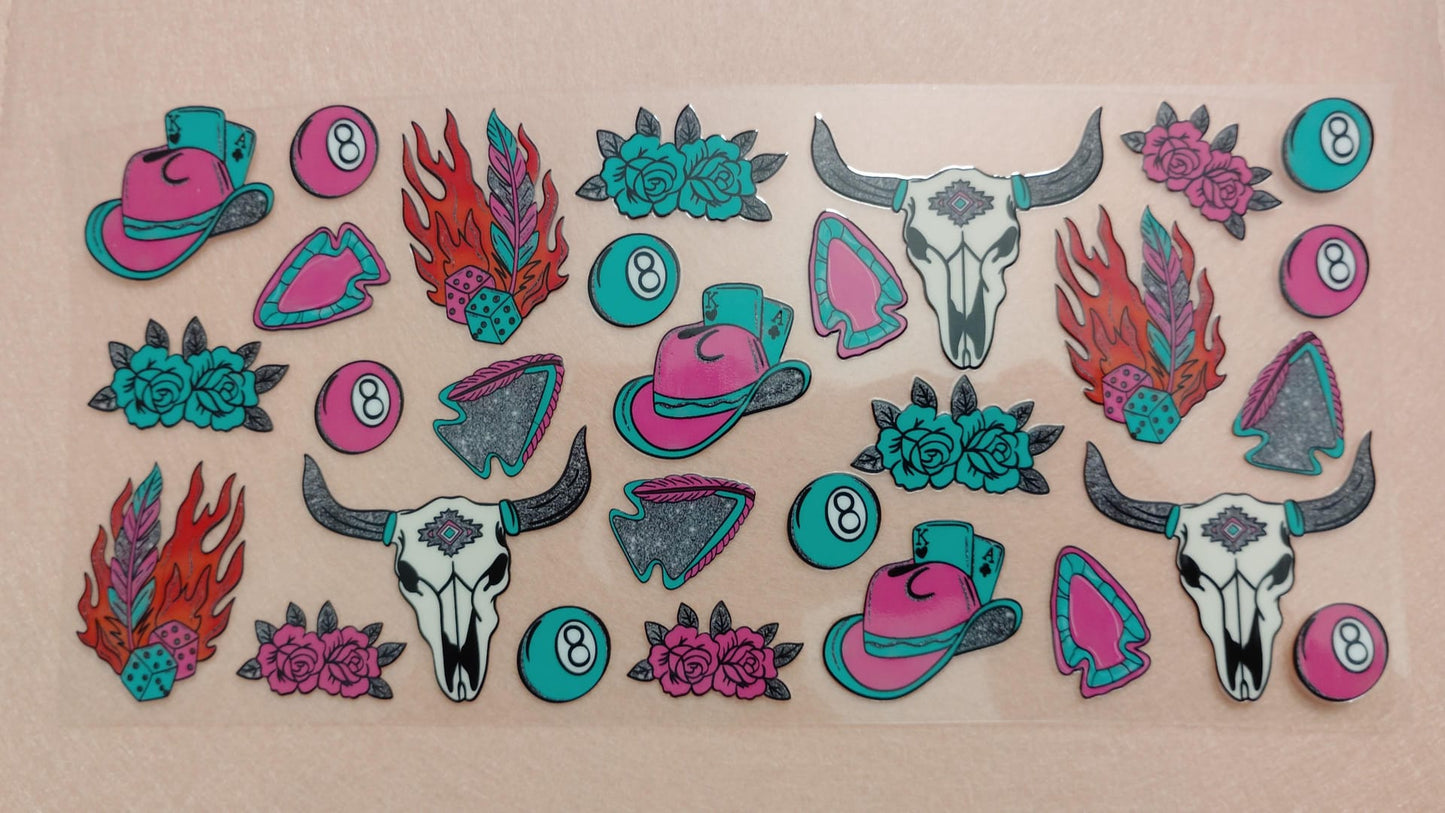 Western Theme 16oz Glass Can Tumbler