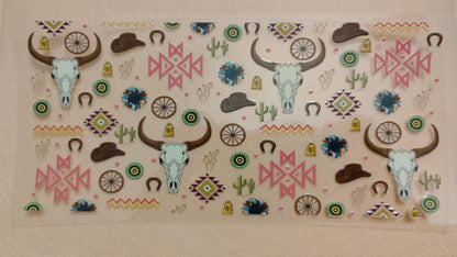 Western Theme 16oz Glass Can Tumbler