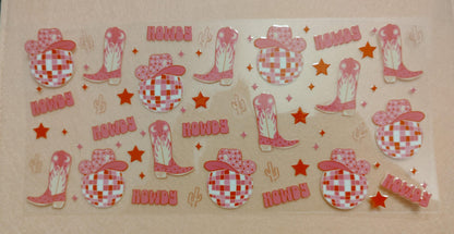 Western Theme 16oz Glass Can Tumbler