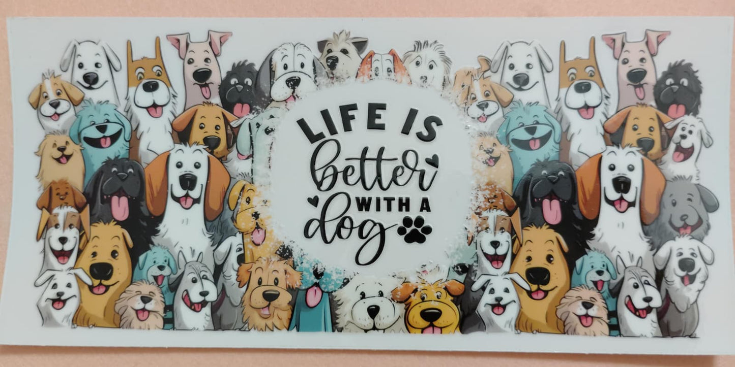 Cute Puppy Dog 16oz Glass Cans