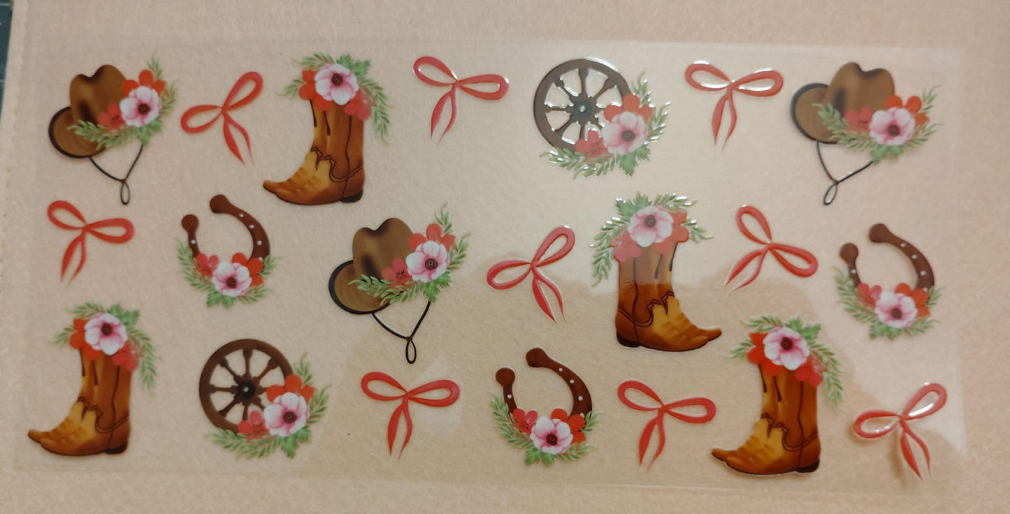 Western Theme 16oz Glass Can Tumbler