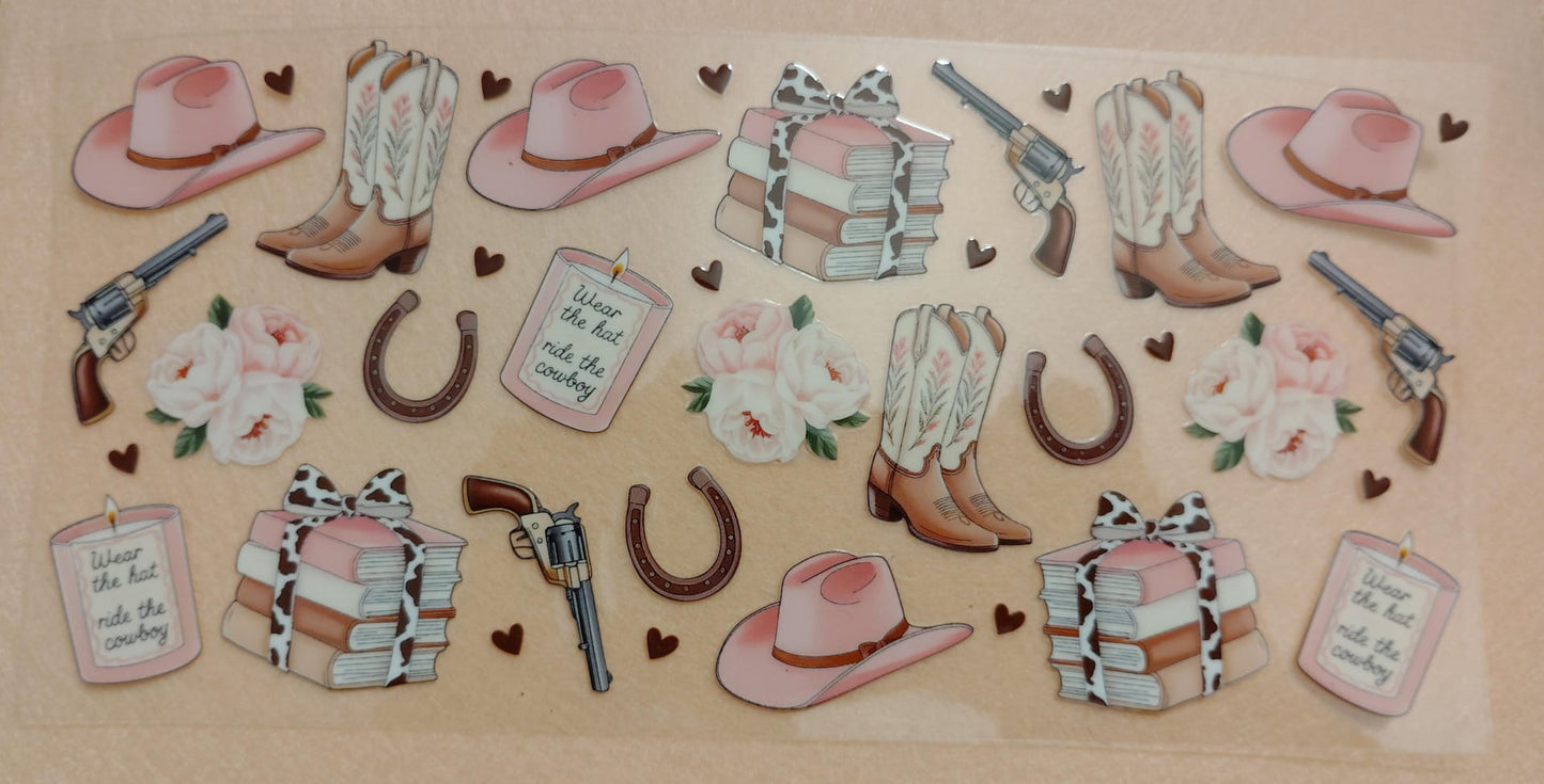 Western Theme 16oz Glass Can Tumbler