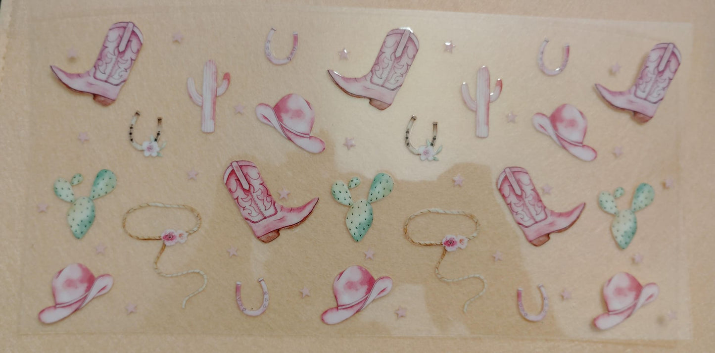 Western Theme 16oz Glass Can Tumbler