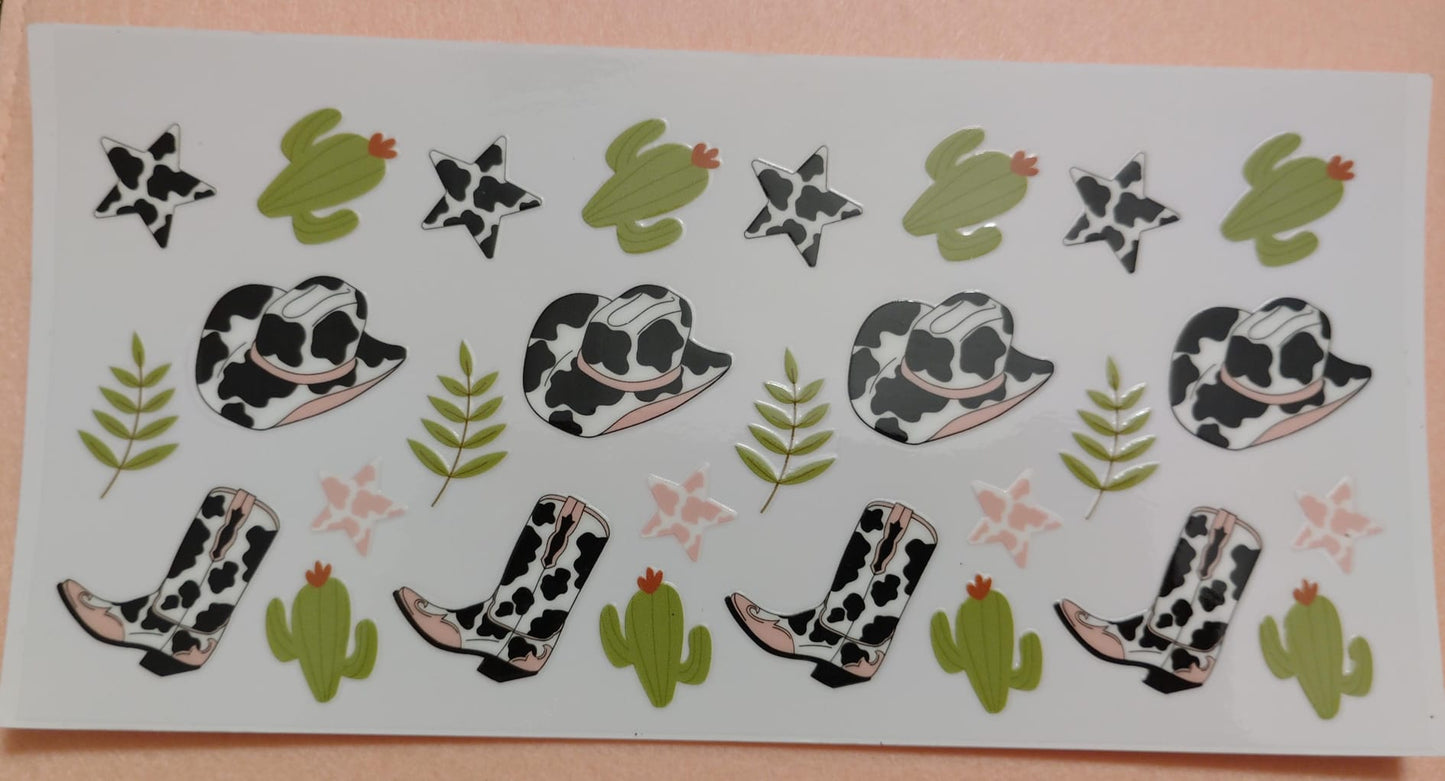 Western Theme 16oz Glass Can Tumbler