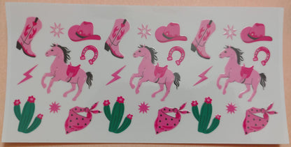 Western Theme 16oz Glass Can Tumbler