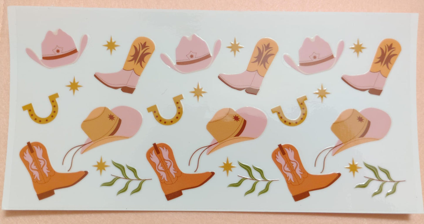 Western Theme 16oz Glass Can Tumbler