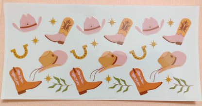 Western Theme 16oz Glass Can Tumbler