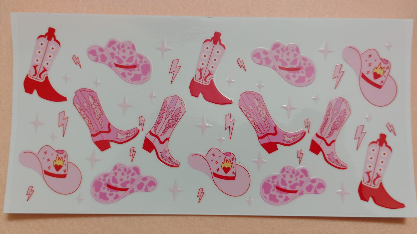 Western Theme 16oz Glass Can Tumbler