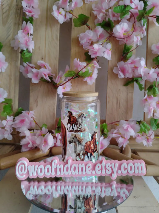Horses Glass Tumbler - 16oz