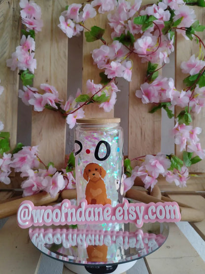 Cartoon Dogs Glass Can - 16oz