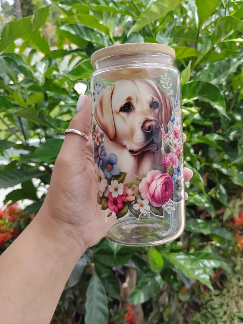 Dog Lover Glass Can - 16oz