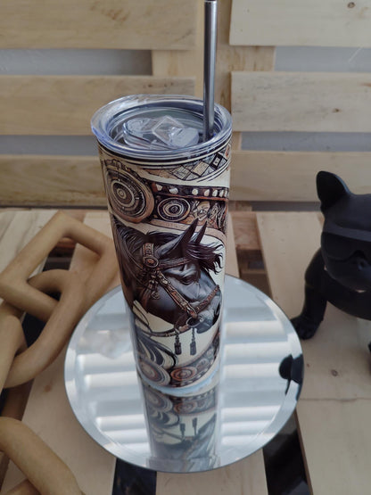 Western Horse Tumbler: Native Style Boho Cup (20oz)
