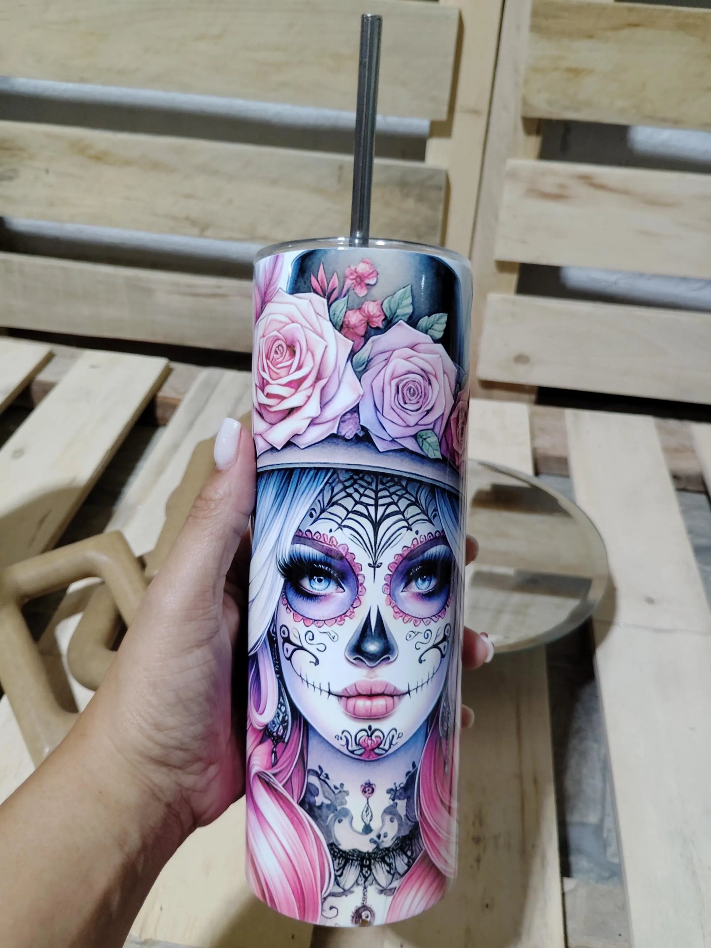 Sugar Skull Gothic 20oz Tumbler
