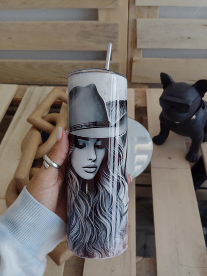 Cowgirl Horse Tumbler: 20oz Stainless Steel Floral Western Cup