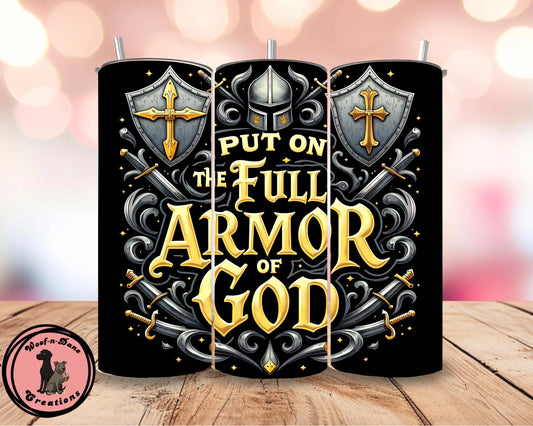 Armor of God Tumbler: 20oz Christian Stainless Steel Cup