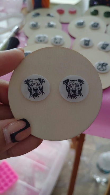 Dog Breed Stud Earrings | Handmade Resin Pet Lover Jewelry | Hypoallergenic Dog Face Studs
