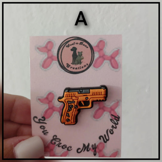 Gun Themed Croc Charms