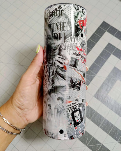 Horror Movie Reversible Dog Bandana: Pennywise, Michael Myers (Optional Tumbler Wrap)