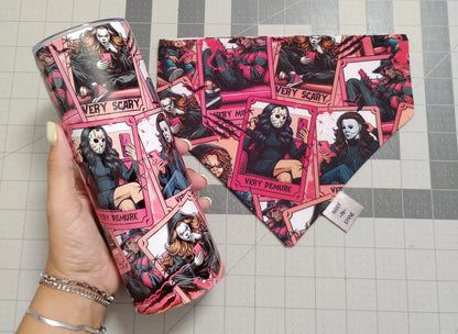 Horror Movie Dog Bandana: Reversible Over-the-Collar, Halloween Pet Costume
